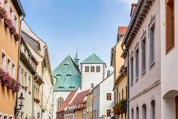 Freiberg old town and cathedral in Saxony, Germany