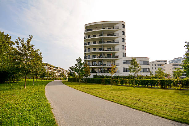 istock Modern residential tower, apartment building in a new urban development 610262100