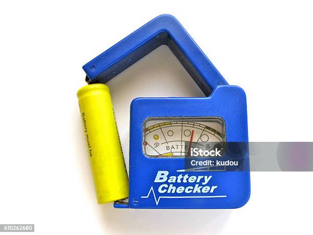 Battery Checker Stock Photo - Download Image Now - Battery Tester, Battery, Blue