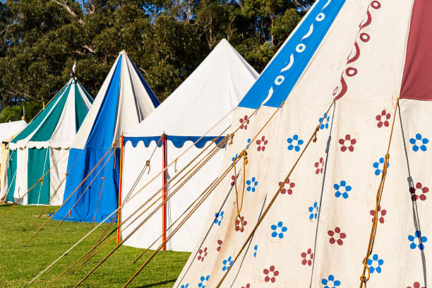 istock Medieval tents in a row 610263844