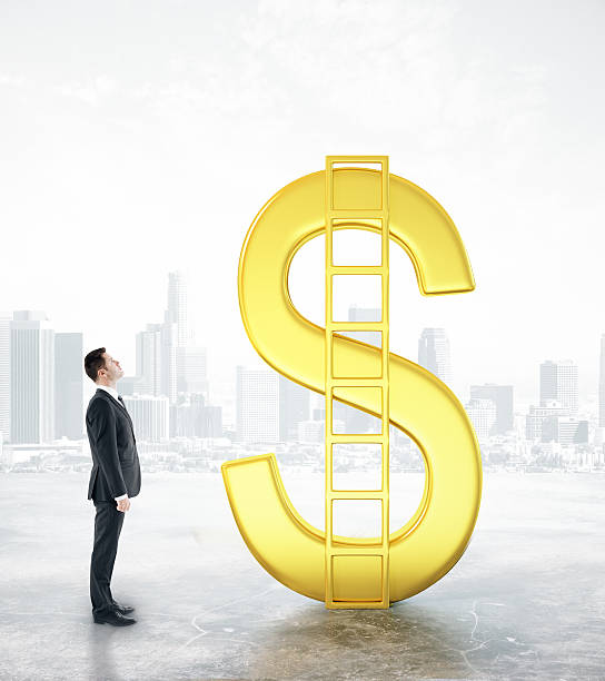 istock Businessman looking at dollar sign 610264418