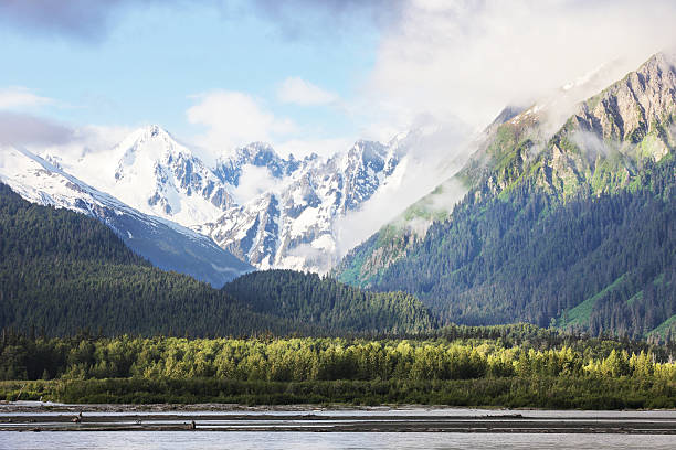 chilkat mountain range glacier icefields - haines imagens e fotografias de stock