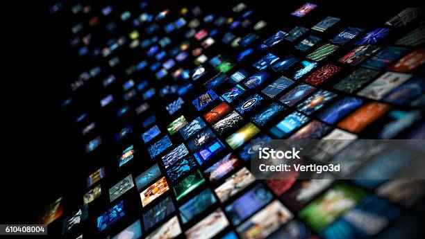 Media Concept Smart Tv Stock Photo - Download Image Now - The Media, Television Industry, Television Set