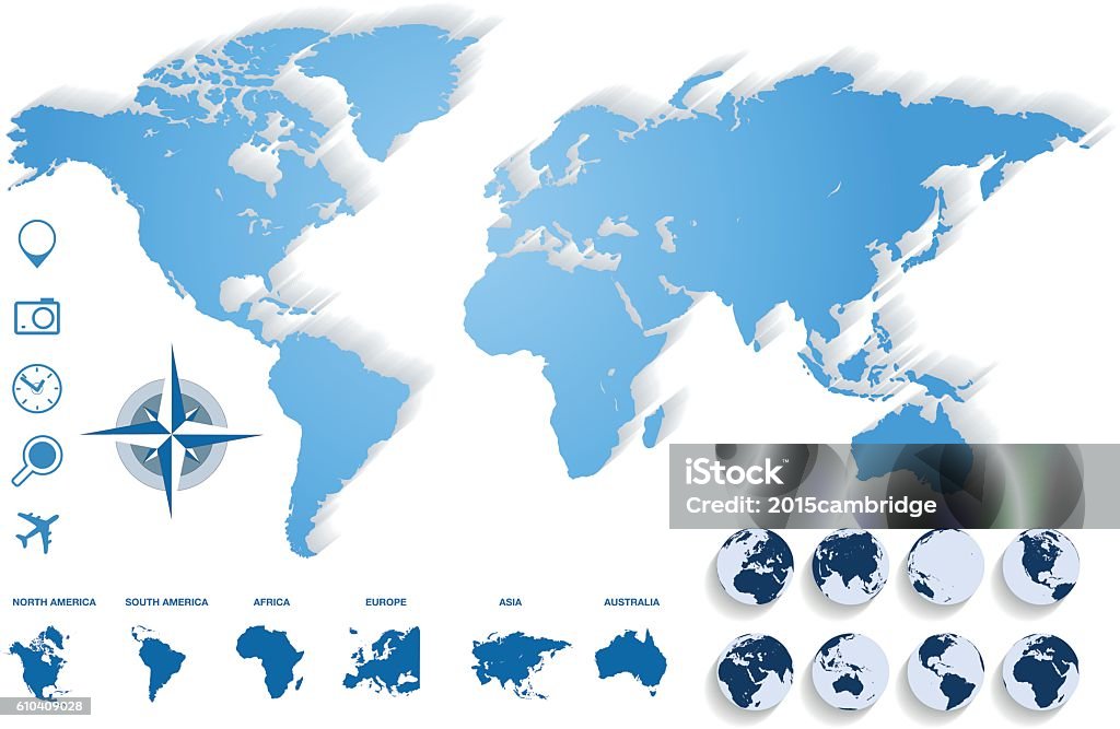 World Map Blue JPEG HD 3000x2000 Africa stock vector