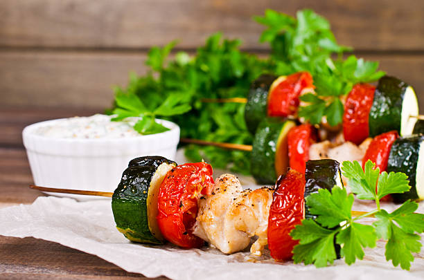 istock Grilled meat and vegetables 610411784
