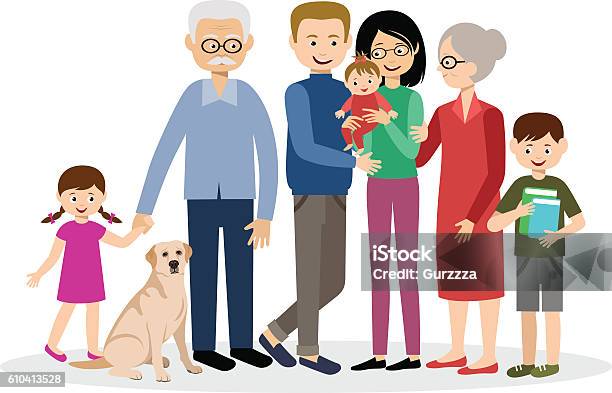Family Stock Illustration - Download Image Now - Adult, Animal, Baby - Human Age