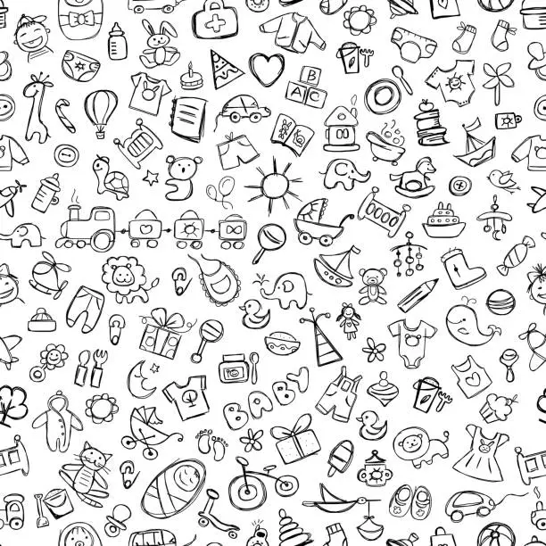 Vector illustration of Baby seamless pattern for your design