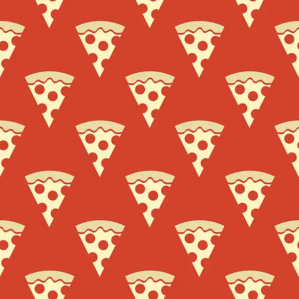 Vector illustration of Pizza Slices Seamless Pattern