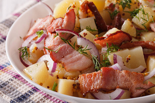 istock potato salad with bacon on a plate macro. horizontal 610416758