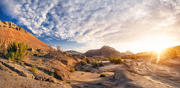 istock Sunrise in the desert mountains 610418234