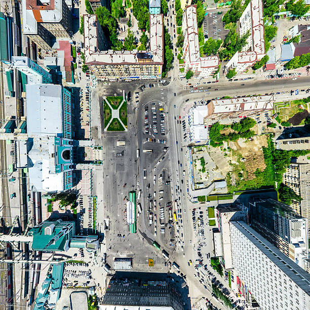 istock Aerial city view. Urban landscape. Copter shot. Panoramic image. 610418424