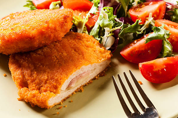 istock Cutlet Cordon Bleu with salad 610419990