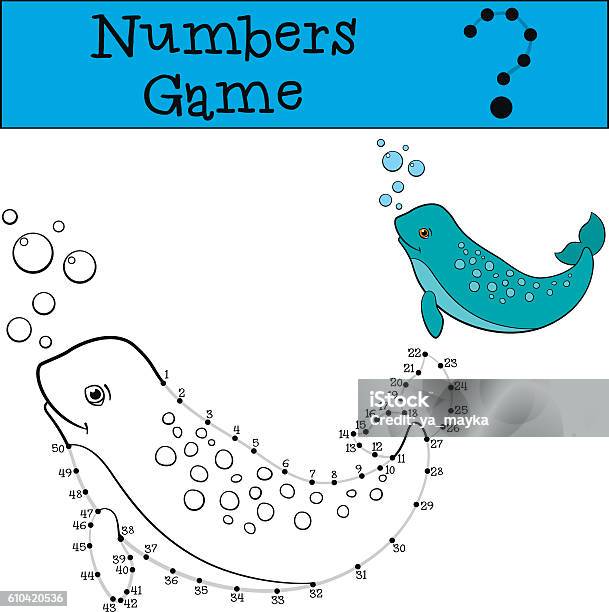 Educational Game Numbers Game With Contour Little Cute Lady Na Stock Illustration - Download Image Now