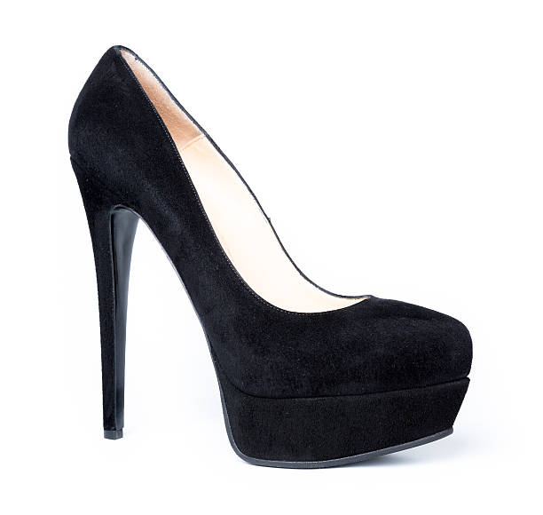 istock Black women's high-heeled shoes 610423324