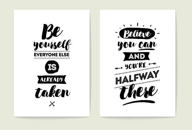 zestaw kart typografii. - short phrase stock illustrations