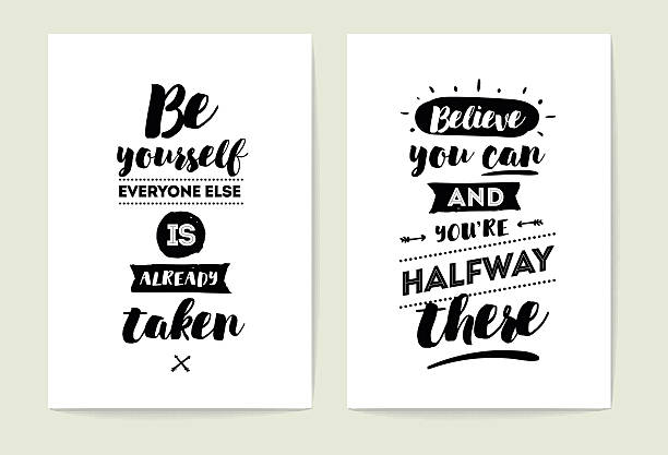 zestaw kart typografii. - zwrot stock illustrations