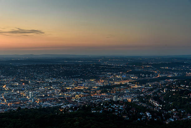 istock Stuttgart City at night in the summer -  Germany 610424448