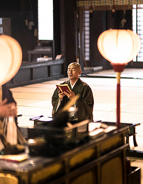 monk praing at the temple
