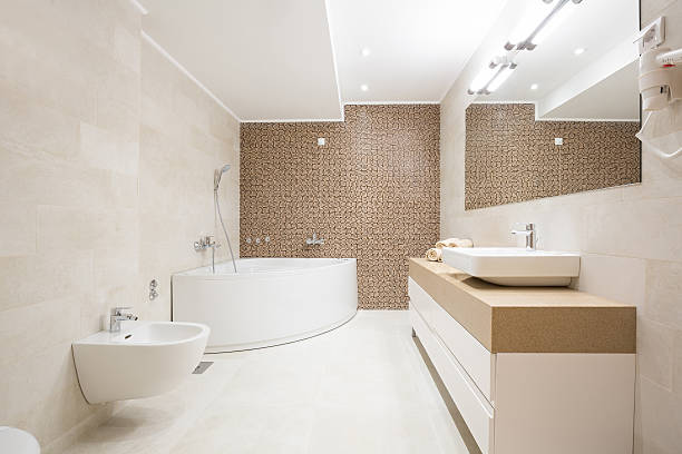 istock Hotel bathroom with hydro massage bath tub 610428130