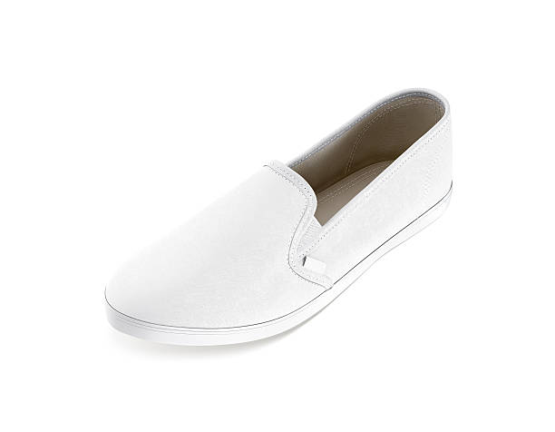 istock Blank white slip-on shoe design mockup, isolated 610430864