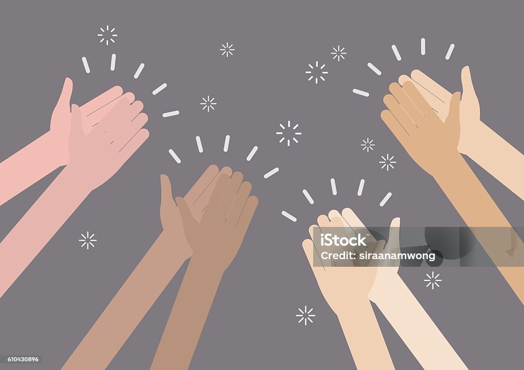 Human hands clapping ovation Human hands clapping ovation. vector illustration Encouragement stock vector