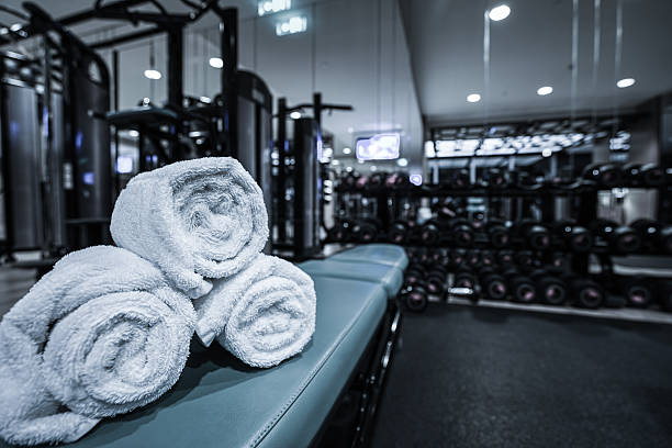 istock Fitness club in luxury hotel interior. 610434580