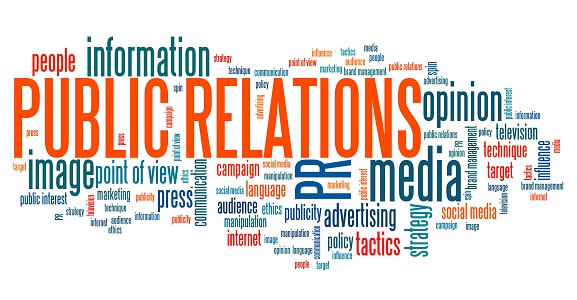 Public relations - corporate issues and concepts word cloud illustration. Word collage concept.