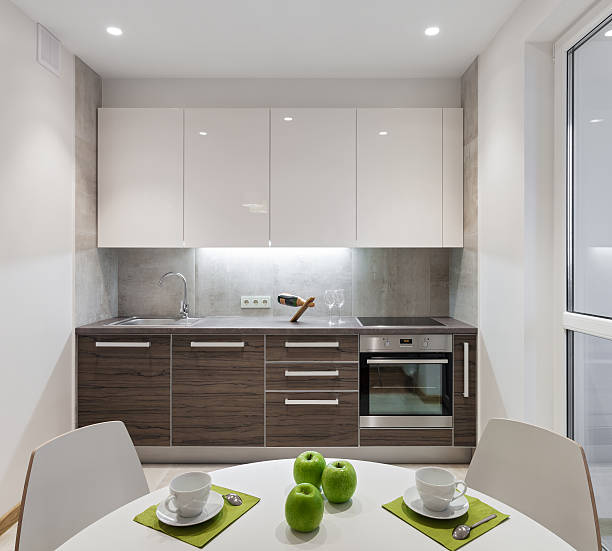 istock Kitchen interior in modern apartment in scandinavian style 610439162