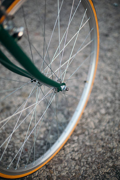 istock Close up of bicycle weel 610439390