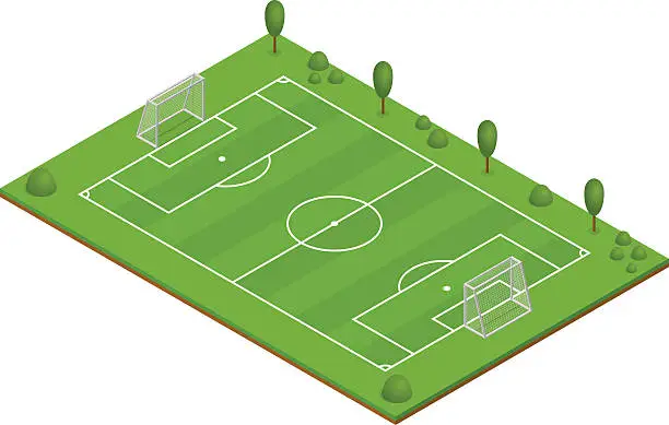 Vector illustration of Green Grass Football Field. Vector