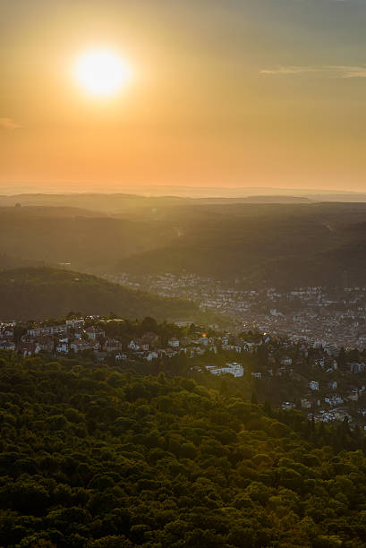 istock Beautiful Sunset at Stuttgart City, Germany 610443144
