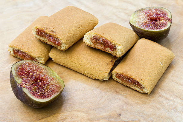 Fig roll biscuit stock photo