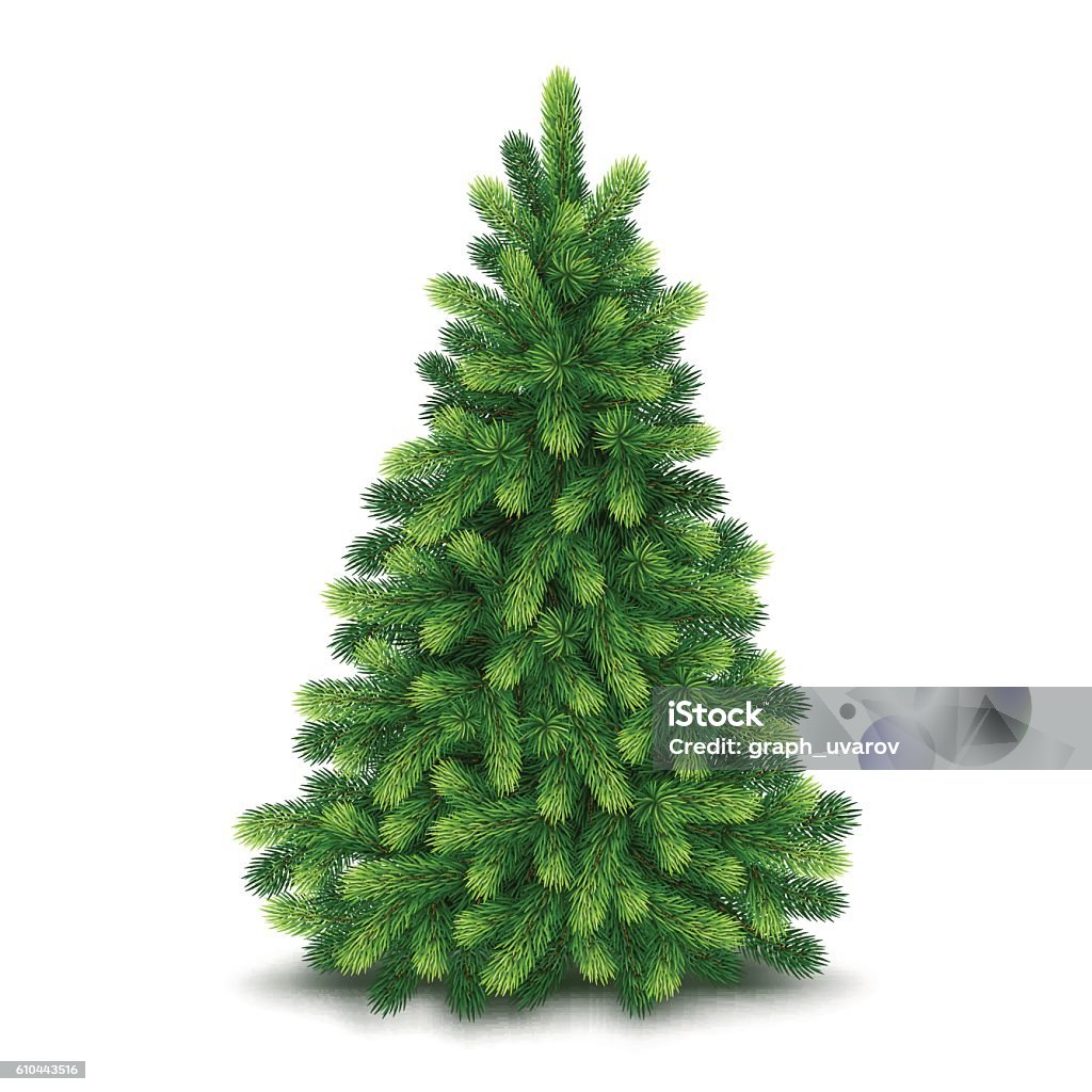 Árbol de Navidad, ilustración vectorial detallada - arte vectorial de Árbol de navidad libre de derechos