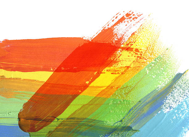 istock Abstract acrylic and watercolor brush strokes painted background. 610445472