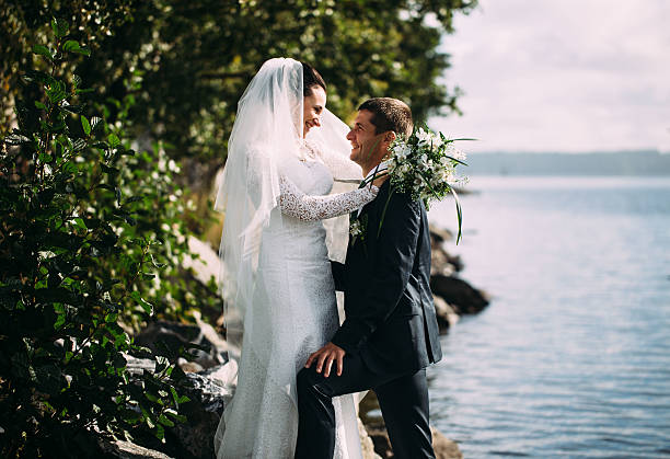 istock happy bride and groom 610449522