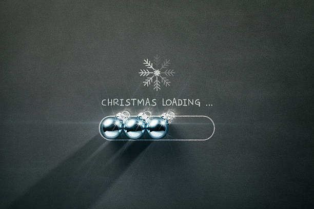 Blackboard Holiday Decoration - Christmas loading Blue Baubles