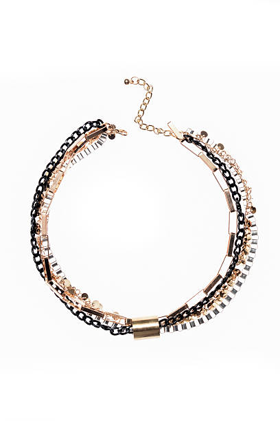 istock gold necklace on a white background 610450736