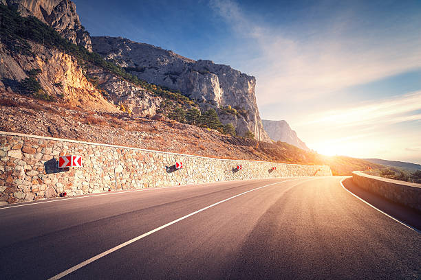 istock Asphalt road. Colorful landscape with beautiful mountain road 610451518