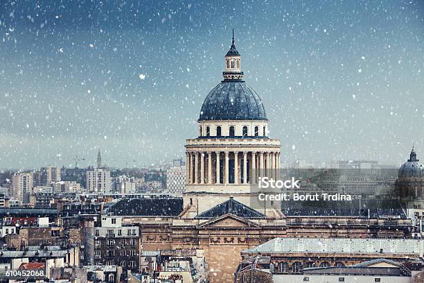Winter Day In Paris Stock Photo - Download Image Now - Paris - France, Snow, Winter