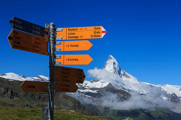 istock matterhorn and indicationg signs 610452180