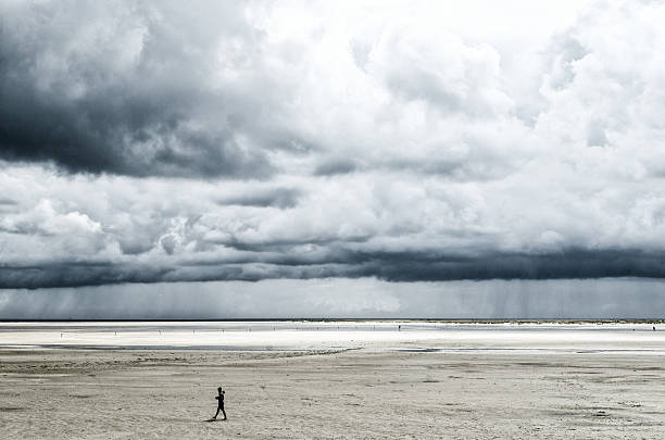 Strand Beach before storm amrum stock pictures, royalty-free photos & images