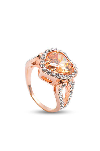 istock gold ring with a heart on a white background 610539368