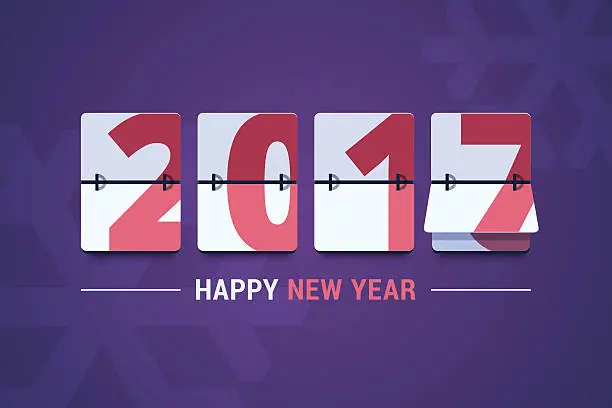 Vector illustration of Happy New Year 2017 vector illustration.