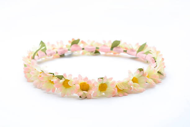 istock wreath with camomiles isolated on white 610542160