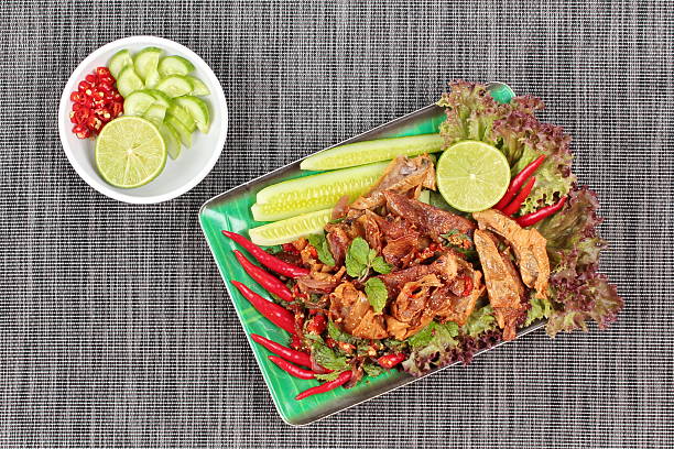 istock Spicy  herb salad with tofu sheet. 610543952