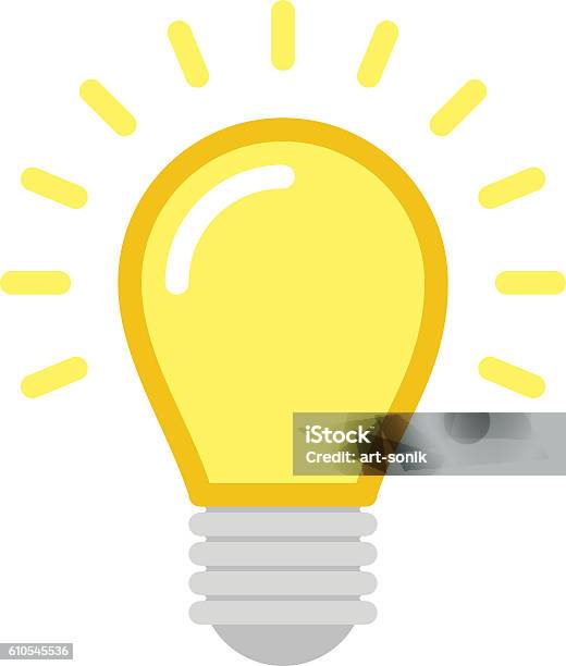 Vector Lightbulb Icon Stock Illustration - Download Image Now - Light Bulb, Clip Art, Creativity