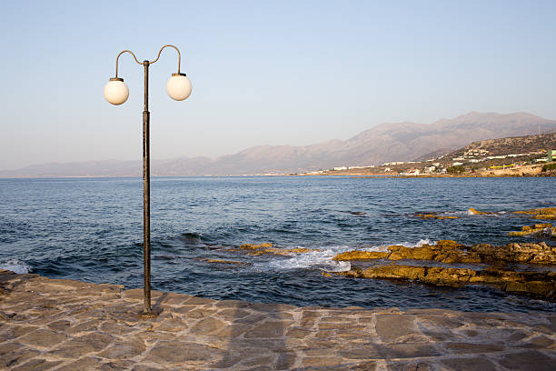 view to mediterranean bay and town Trapani from Erice, Italy