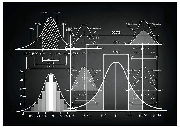 Standard Deviation Diagram with Sample Size Chart vector art illustration