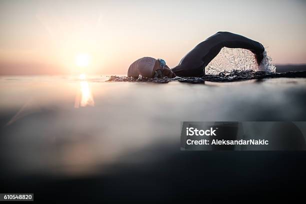 Swimmer In Action Stock Photo - Download Image Now - Swimming, Sea, Sport