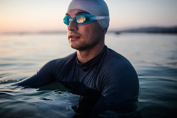 istock Male swimmer portrait 610549324